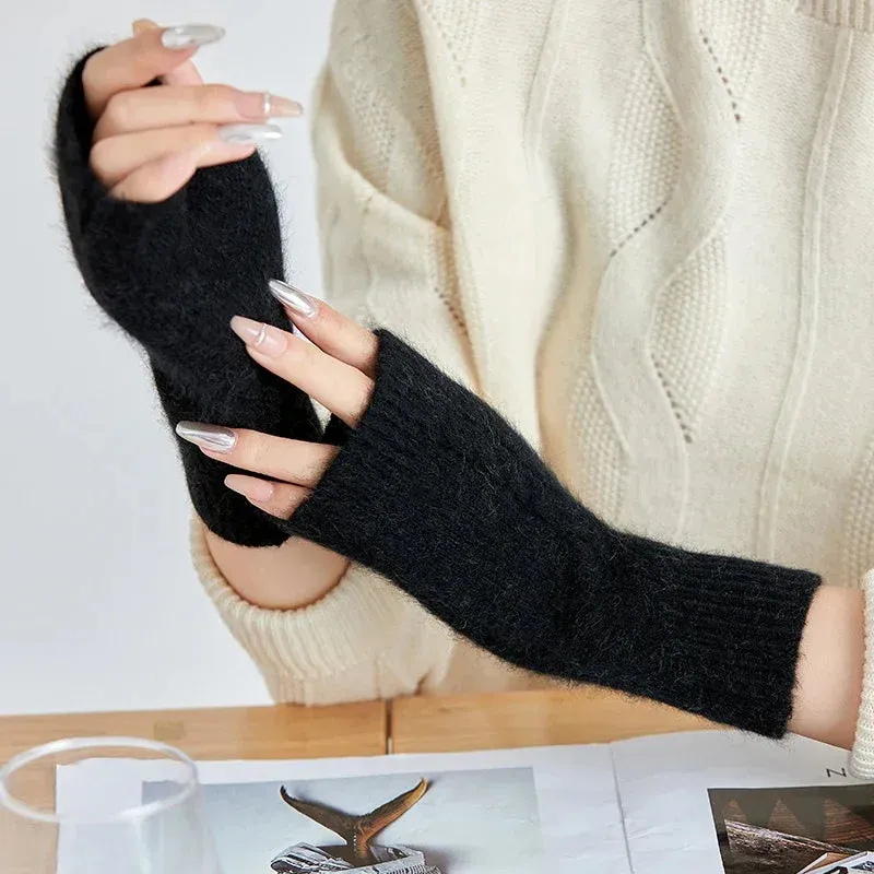 100% Cashmere Knitted Fingerless Glove