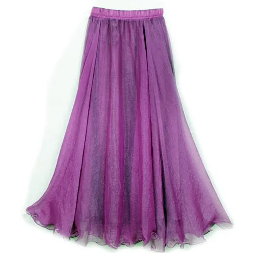 2018 High Waist Women Chiffon Skirt Long Womens Beach Summer Boho Maxi Skirt Saia Longa Faldas Ruffles Hem Long Skirt Brand