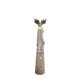 30" Brown and Silver LED Lighted Reindeer Christmas Tabletop Figurine