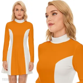 60s Dress Style, Orange Mod Dress, Color Block Dress, Vintage Style Dress, Orange GOGO Dress, 60s style dress, 60s mini dress, Retro Dress