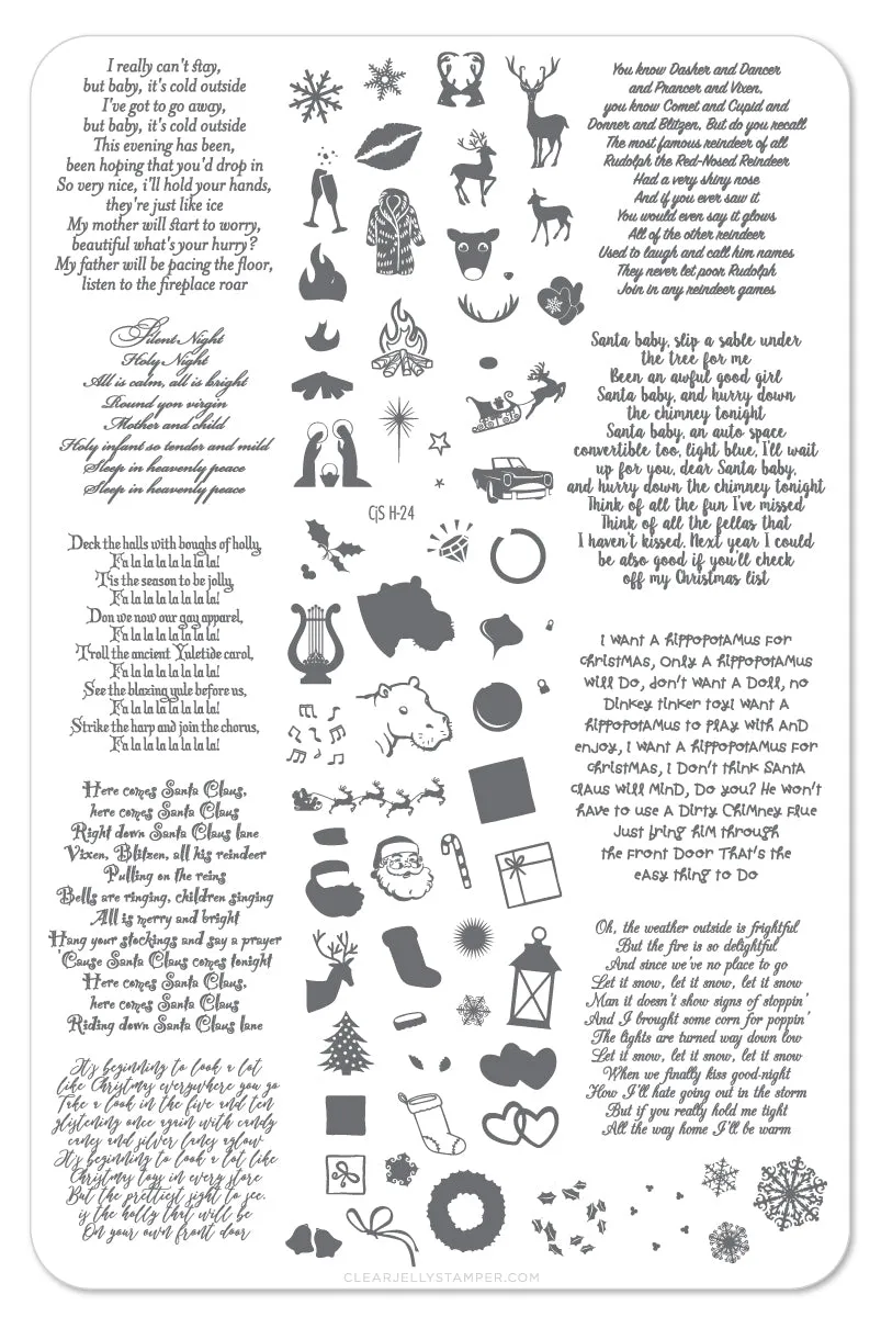 Caroling We Will Go (CjSC-12) - Steel Nail Art Stamping Plate