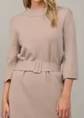 Cocoa Belted Mock Neck Sweater Dress