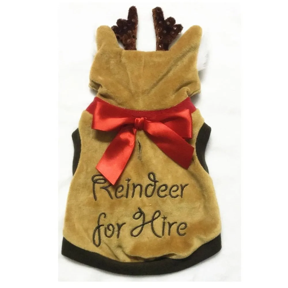 Comfy Reindeer For Hire Coat Costume For Your Cats And Dogs