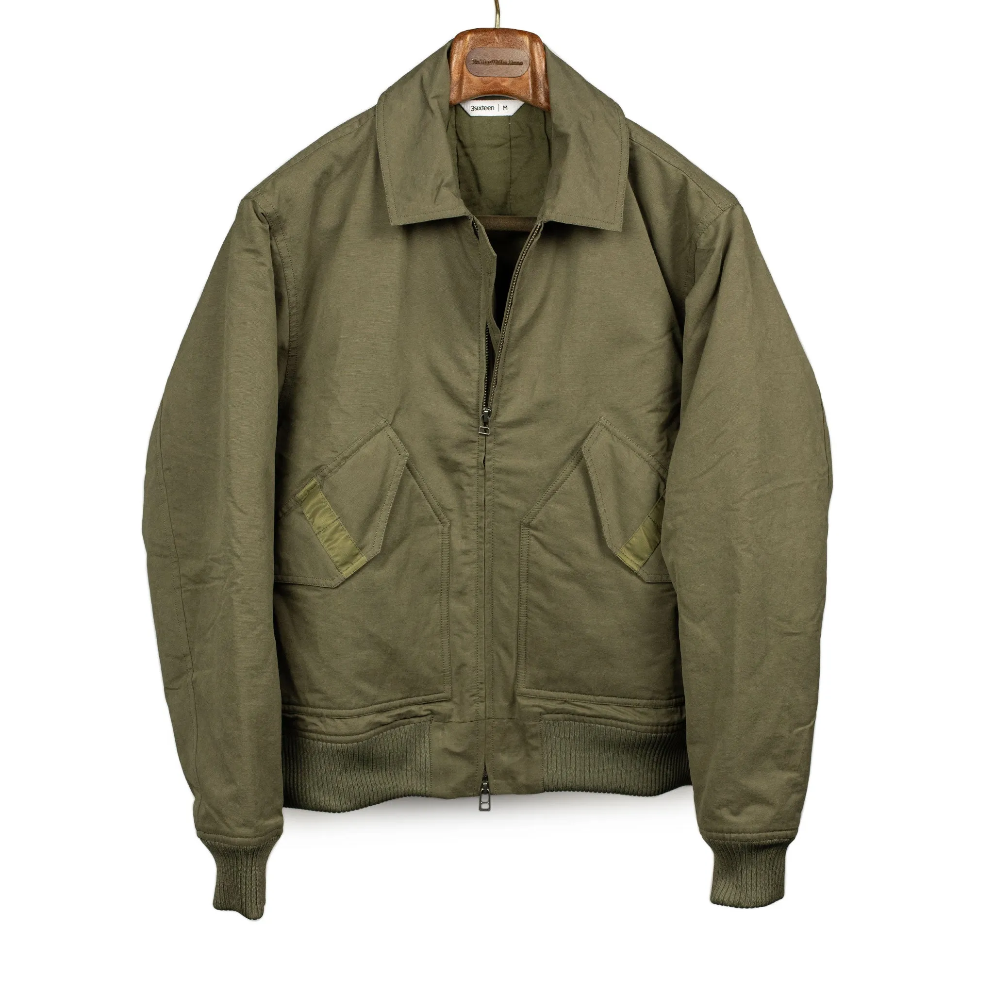 CWU Flight Jacket in olive brushed cotton and nylon