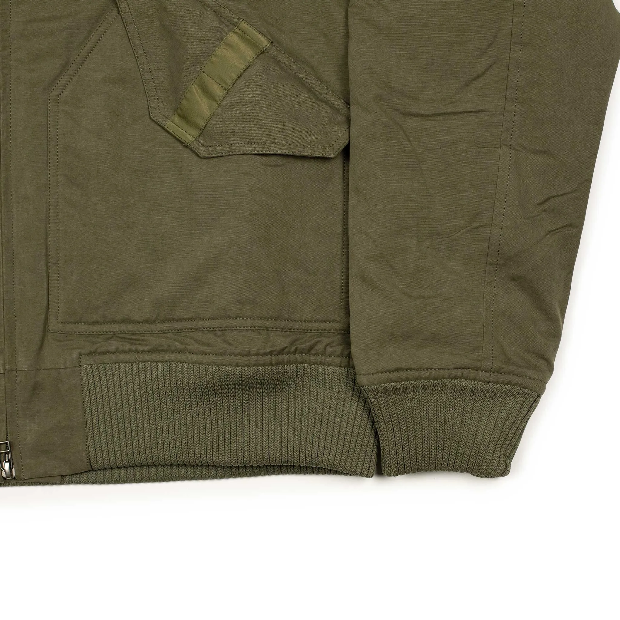 CWU Flight Jacket in olive brushed cotton and nylon