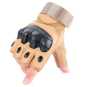 Fingerless Tactical Gloves in Military Style / Airsoft Combat PU Leather Touch Screen Gloves