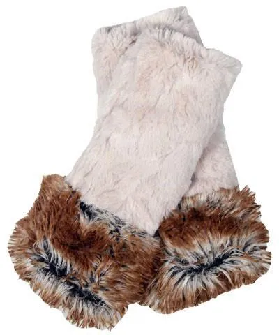 Fox Cuff - Fingerless / Texting Gloves, Reversible - Fox & Assorted Faux Fur