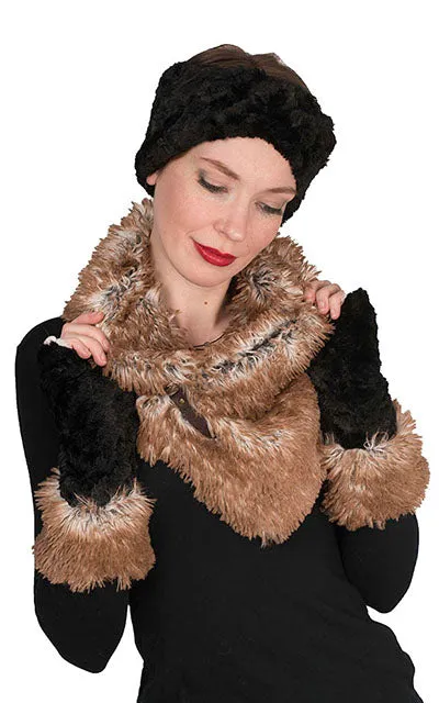 Fox Cuff - Fingerless / Texting Gloves, Reversible - Fox & Assorted Faux Fur