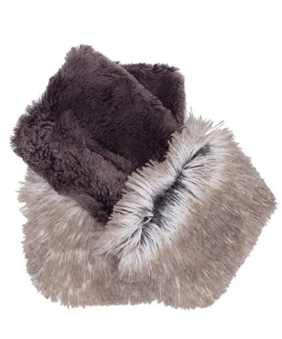Fox Cuff - Fingerless / Texting Gloves, Reversible - Fox & Assorted Faux Fur