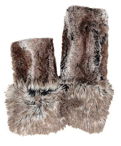 Fox Cuff - Fingerless / Texting Gloves, Reversible - Fox & Assorted Faux Fur