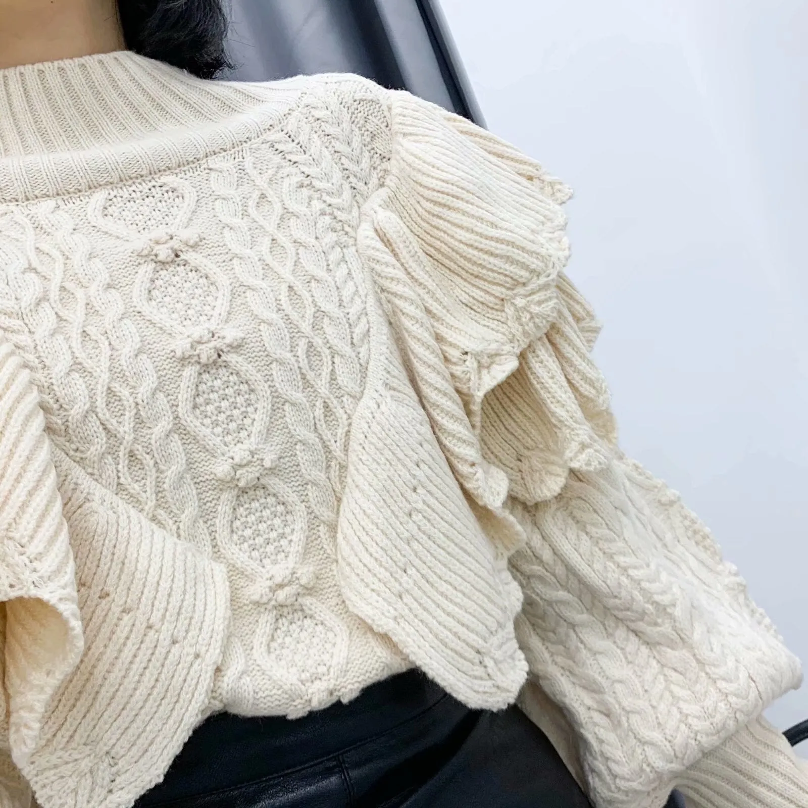 'Jac' Cream Ruffle Jumper