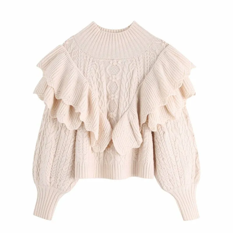 'Jac' Cream Ruffle Jumper