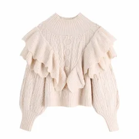 'Jac' Cream Ruffle Jumper
