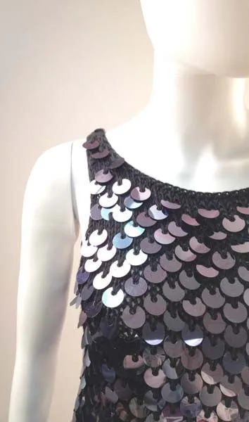 Joan Vass Black Knit and Paillettes Ensemble