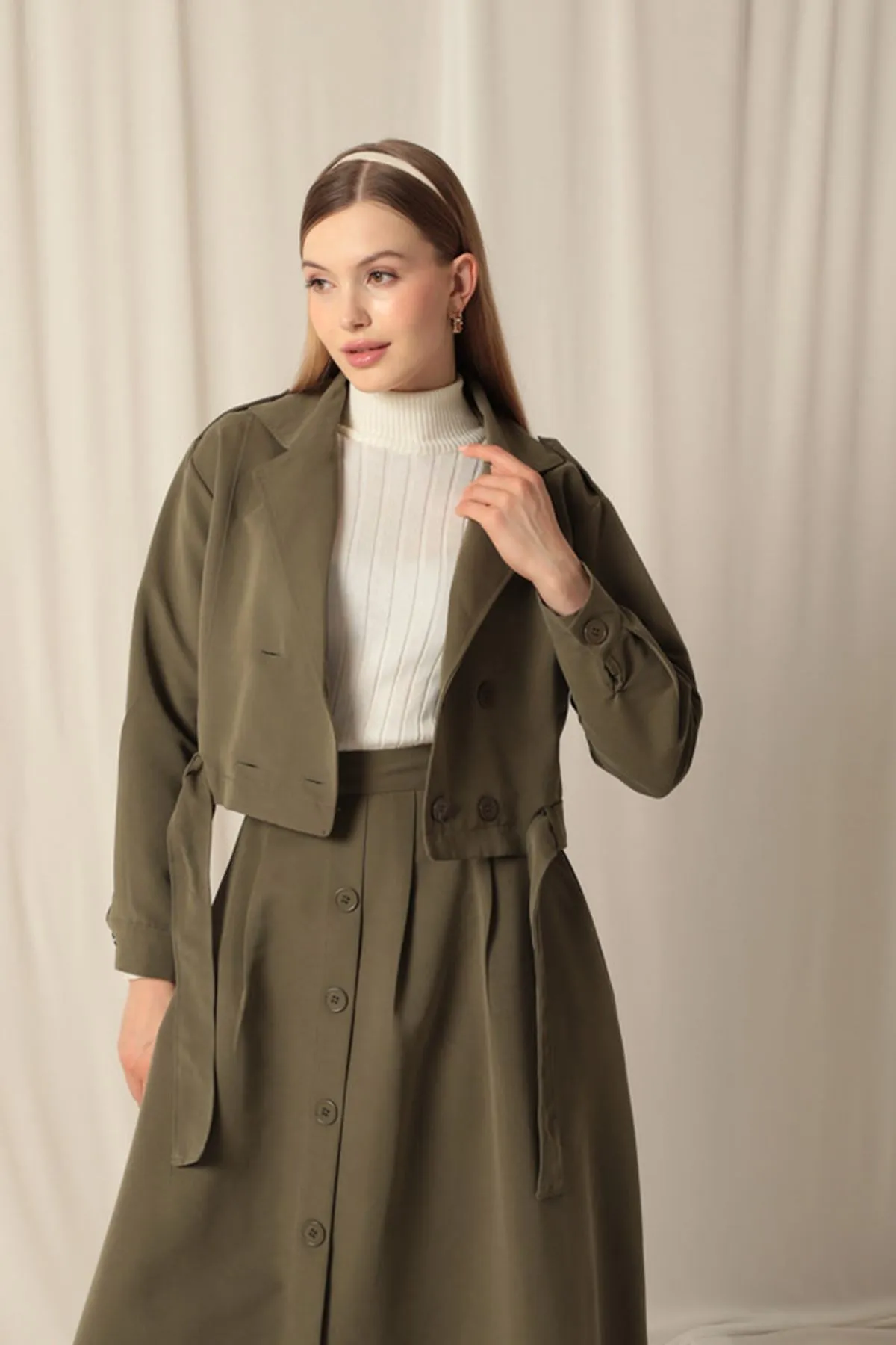 KKT Torino Fabric Women's Khaki Skirt Suit - Langford Station