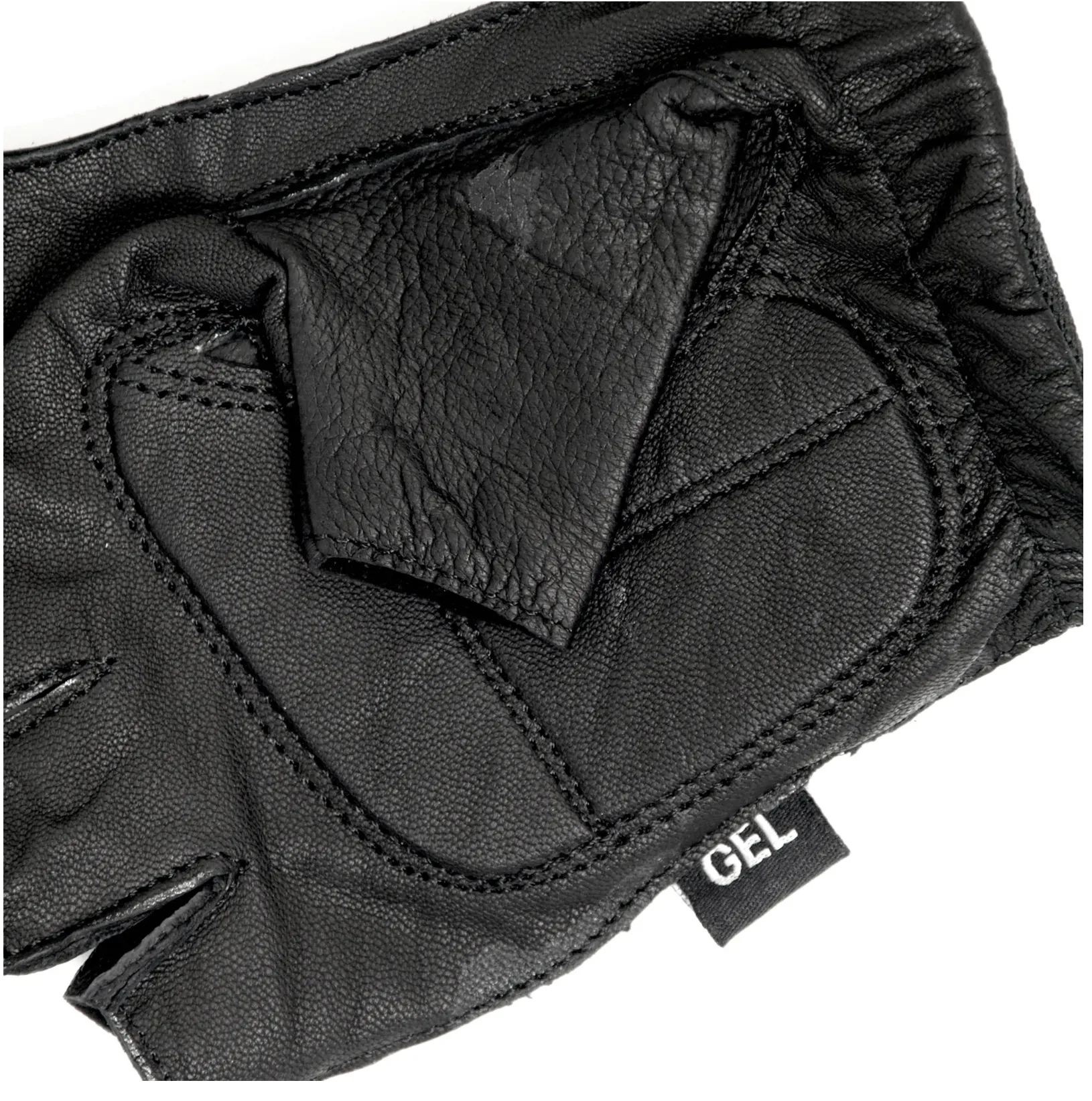Leather Fingerless Gloves with Gel Palm