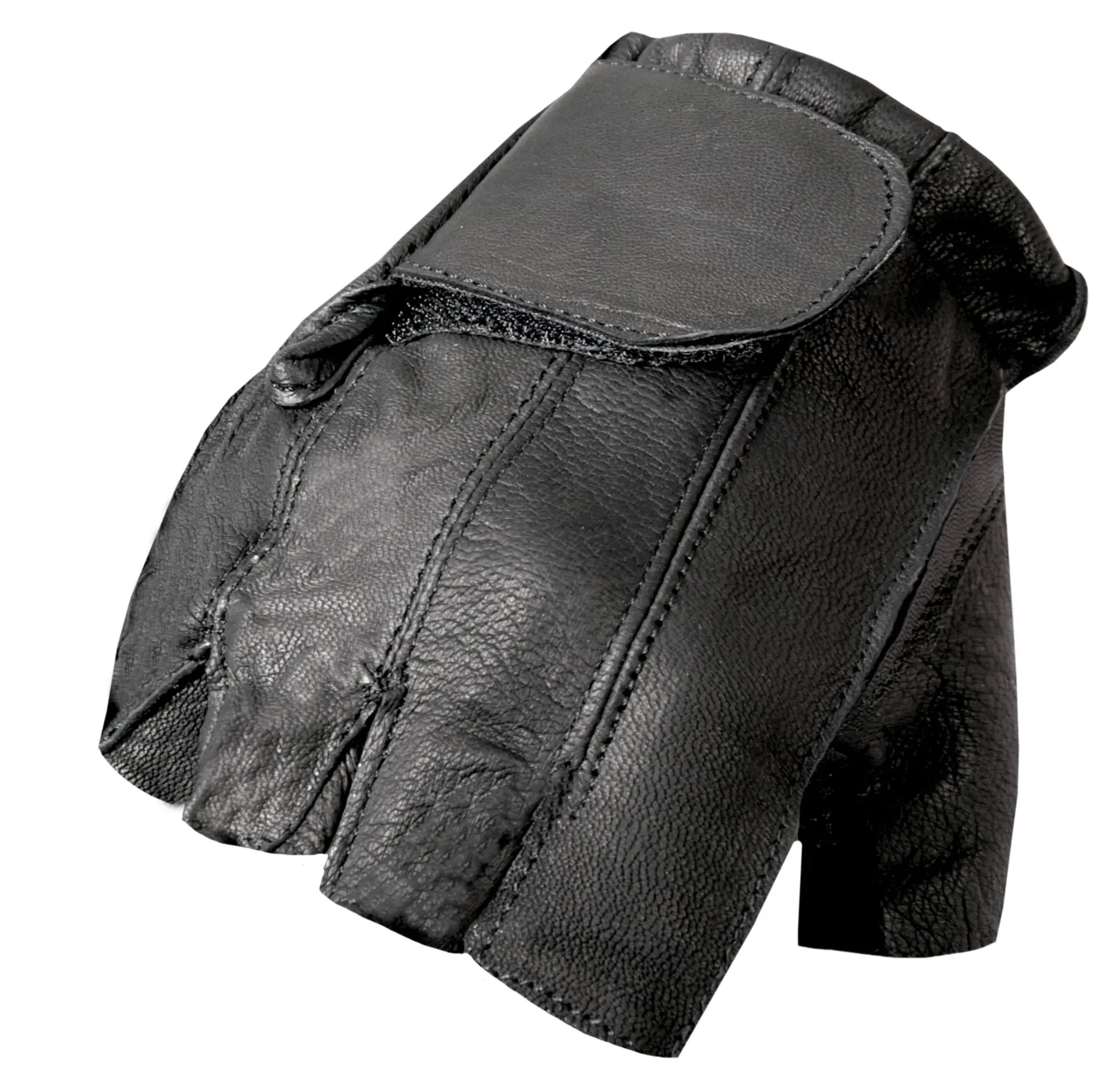 Leather Fingerless Gloves with Gel Palm