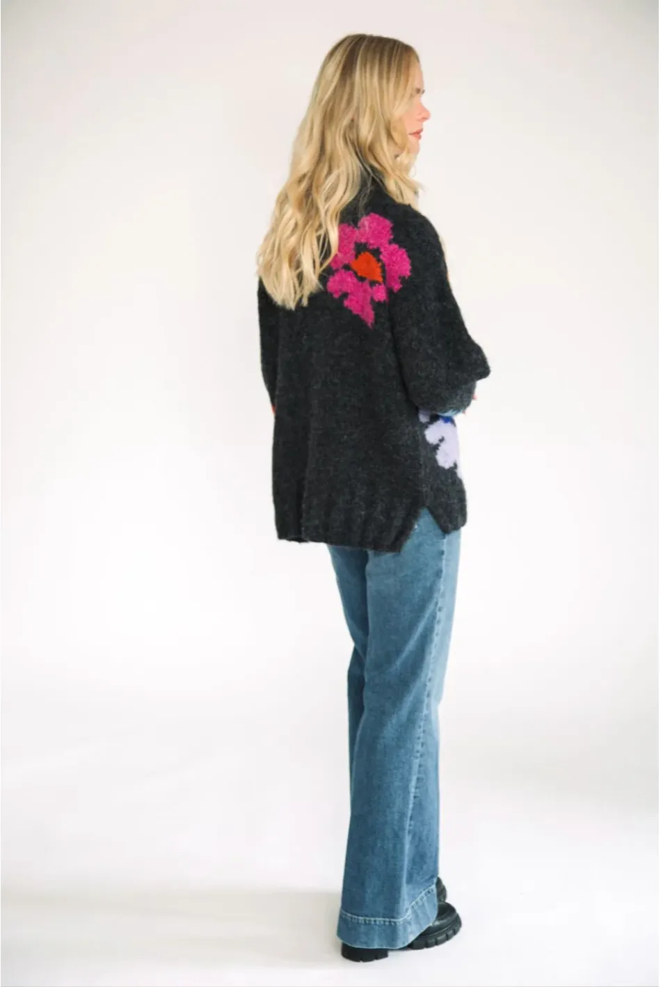Mystique Flower Hand Knit Charcoal