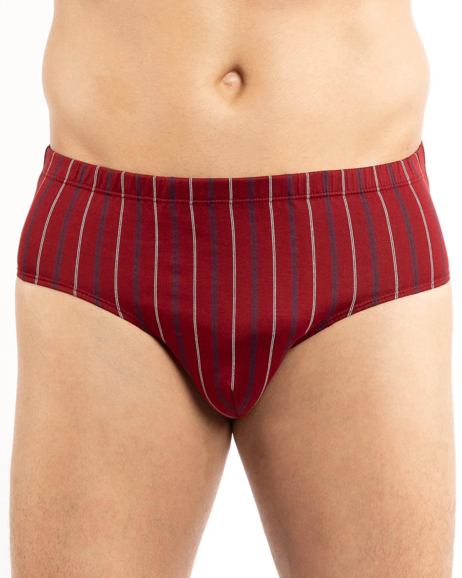 Pack de 2 slips taille haute fermé mercerisés assortis marine et bordeaux F134.2