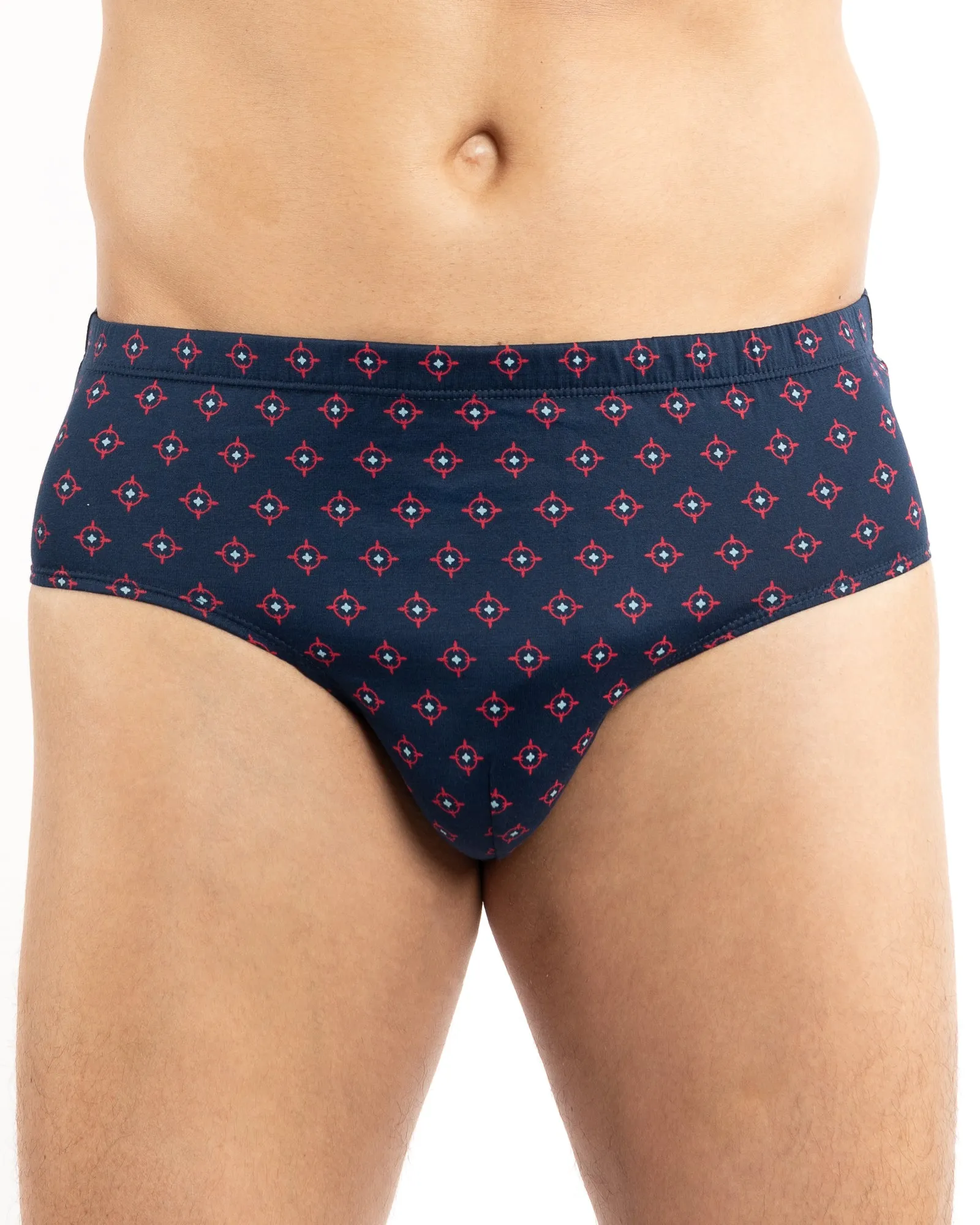 Pack de 2 slips taille haute fermé mercerisés assortis marine et bordeaux F134.2
