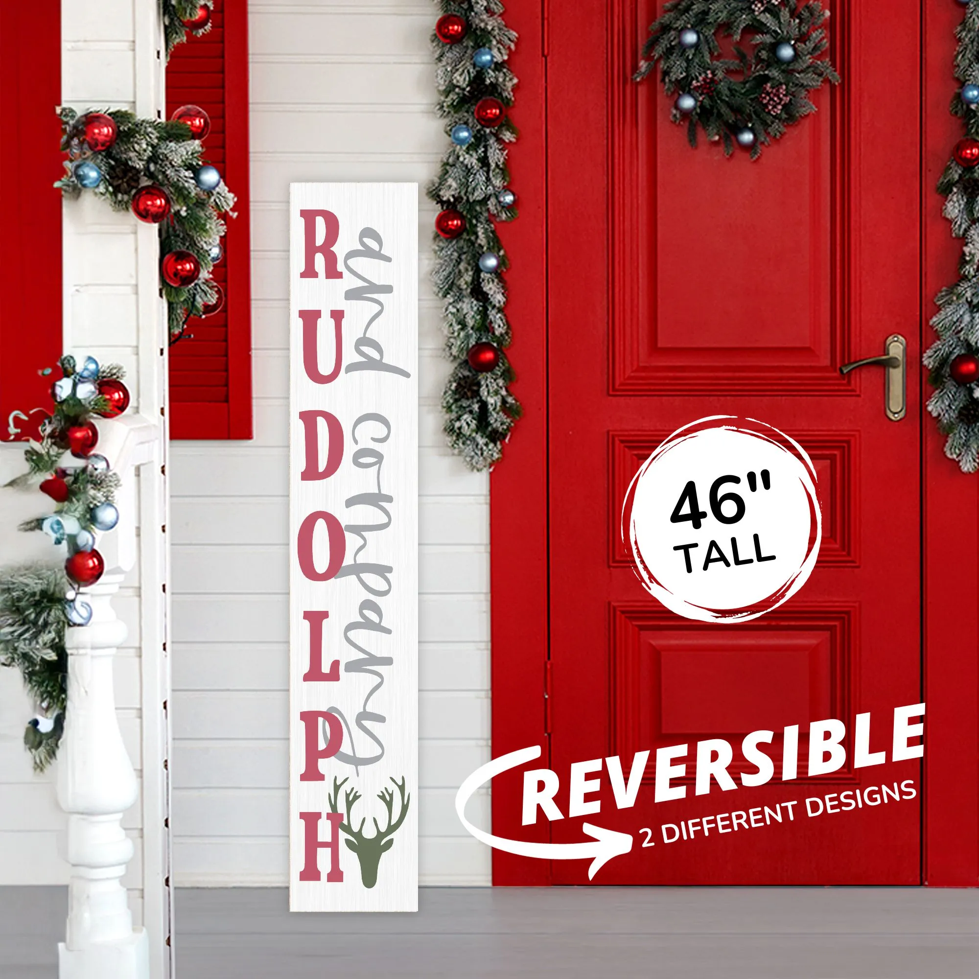 Reindeer Christmas Porch Sign