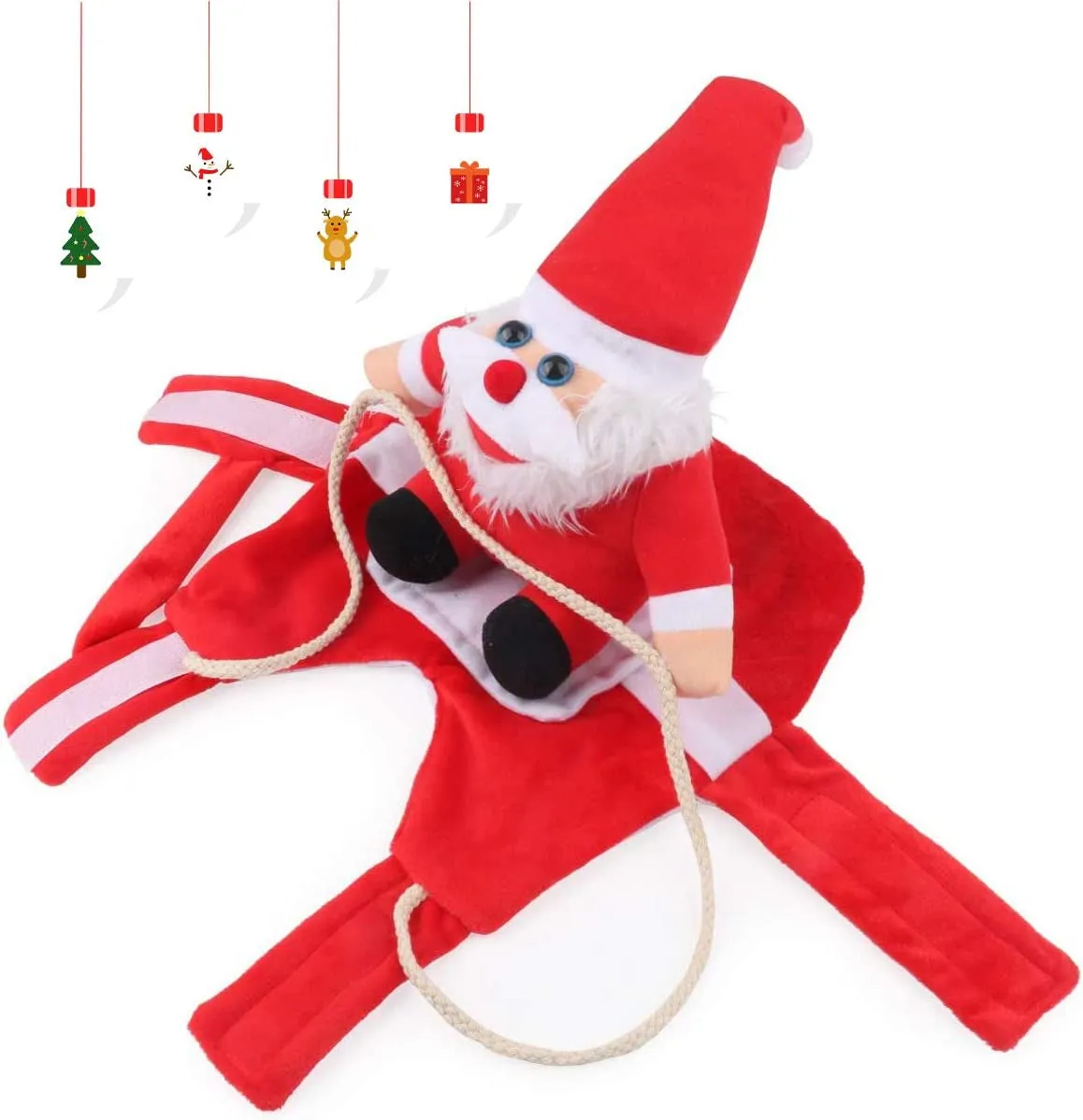 Santa Claus Dog Outfit  
Pet Christmas Clothes Clearance Christmas Dog Costume Funny Dog Christmas Santa Claus Costume Riding on Dog Pet Cat Christmas Holiday Outfit Pet Christmas Clothes Dressing up for Halloween Christmas Party(Large)