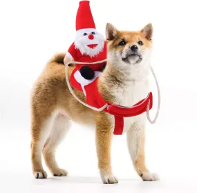 Santa Claus Dog Outfit  
Pet Christmas Clothes Clearance Christmas Dog Costume Funny Dog Christmas Santa Claus Costume Riding on Dog Pet Cat Christmas Holiday Outfit Pet Christmas Clothes Dressing up for Halloween Christmas Party(Large)