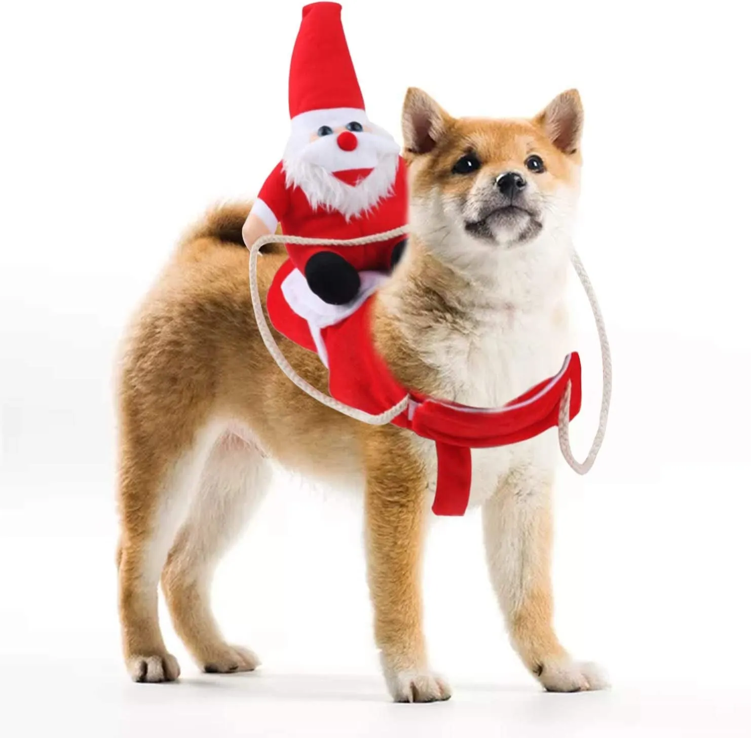 Santa Claus Dog Outfit  
Pet Christmas Clothes Clearance Christmas Dog Costume Funny Dog Christmas Santa Claus Costume Riding on Dog Pet Cat Christmas Holiday Outfit Pet Christmas Clothes Dressing up for Halloween Christmas Party(Large)