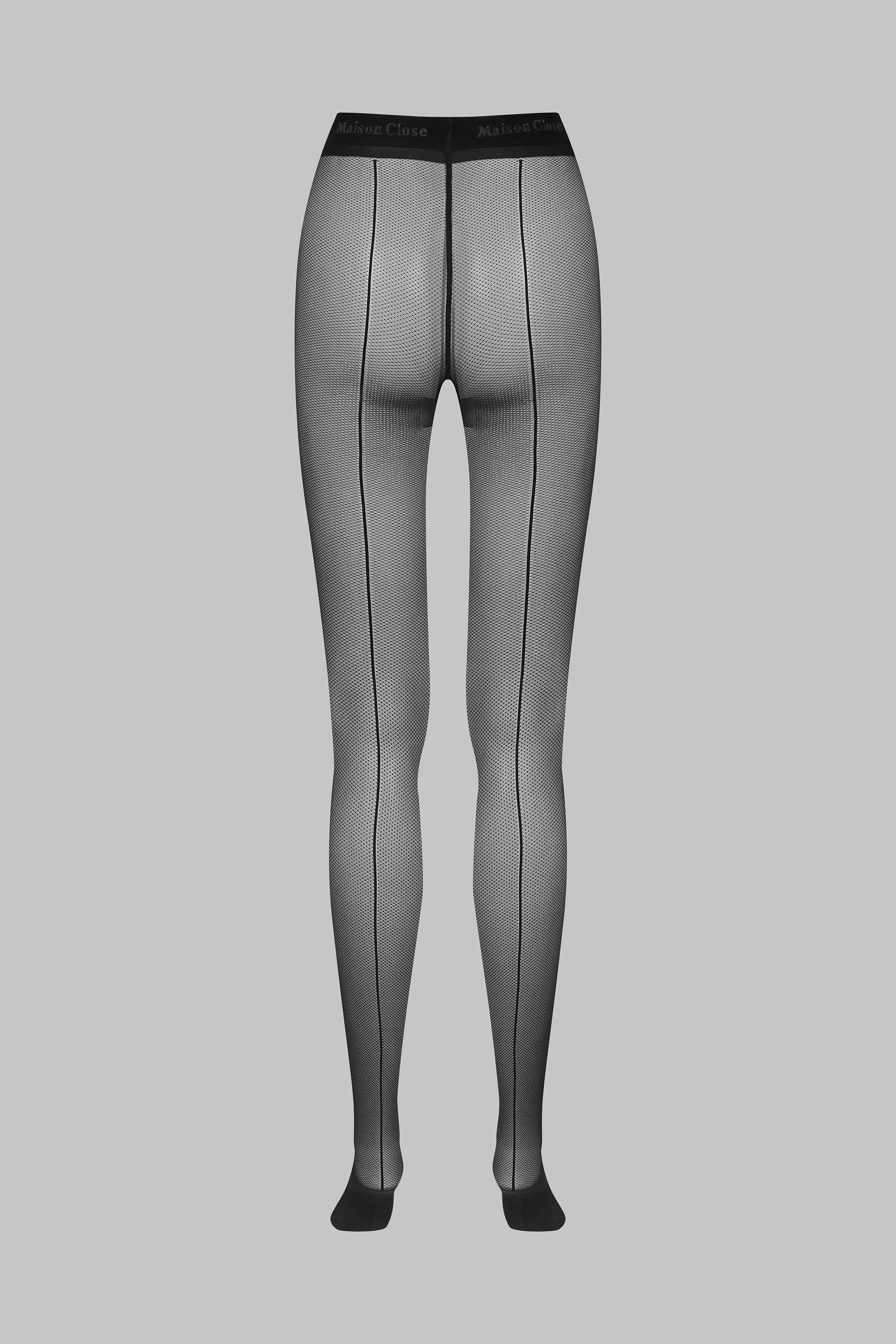 Signature Back Seam Fishnet Illusion Tights - 25D - Les Coquetteries