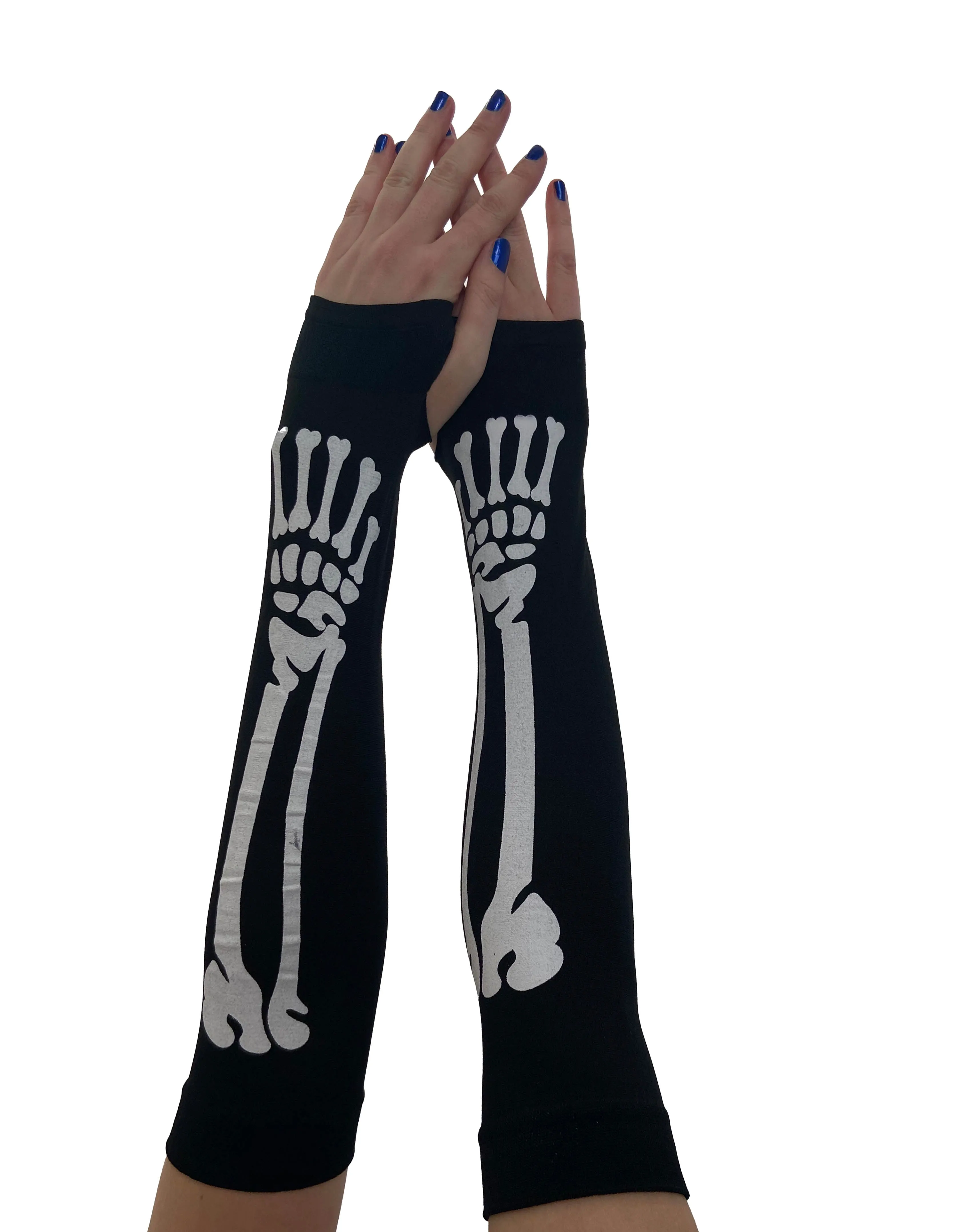 Skeleton Bone Fingerless Gloves