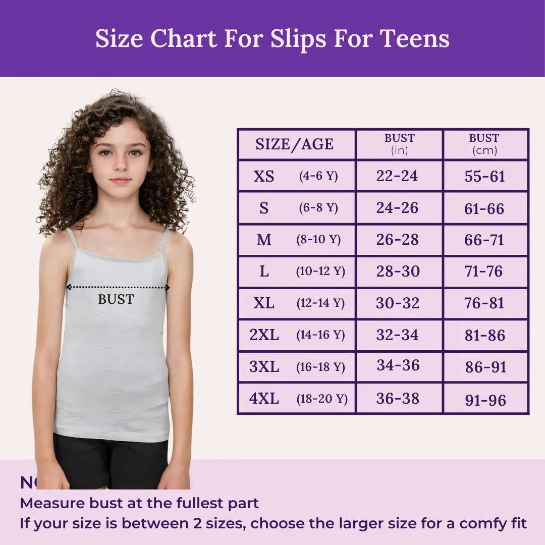 Slips For Teens | Flat Padding | Covers Nipple Buds | Confidence For Puberty | Pack Of 4