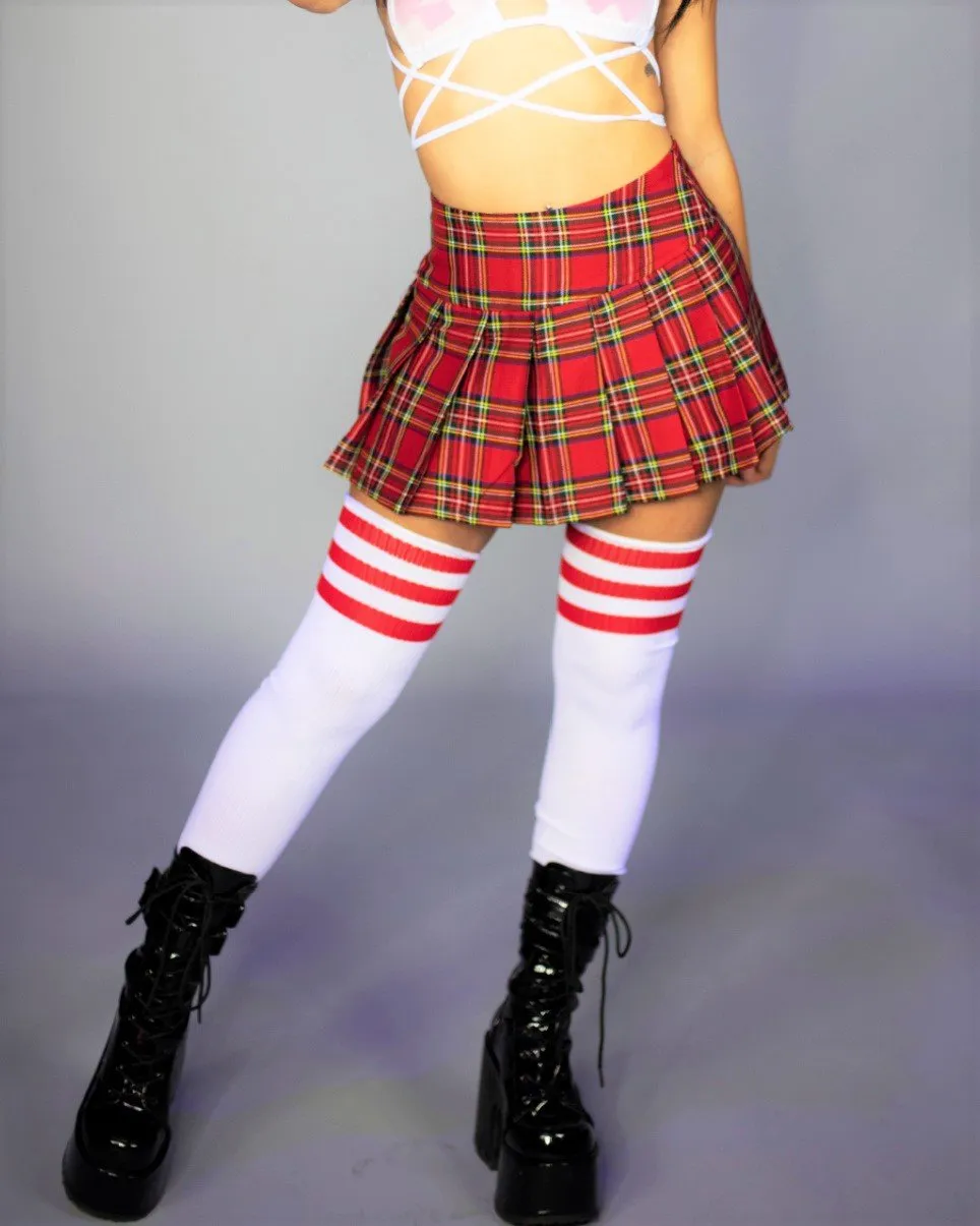 Striped Athletic Thigh High Socks