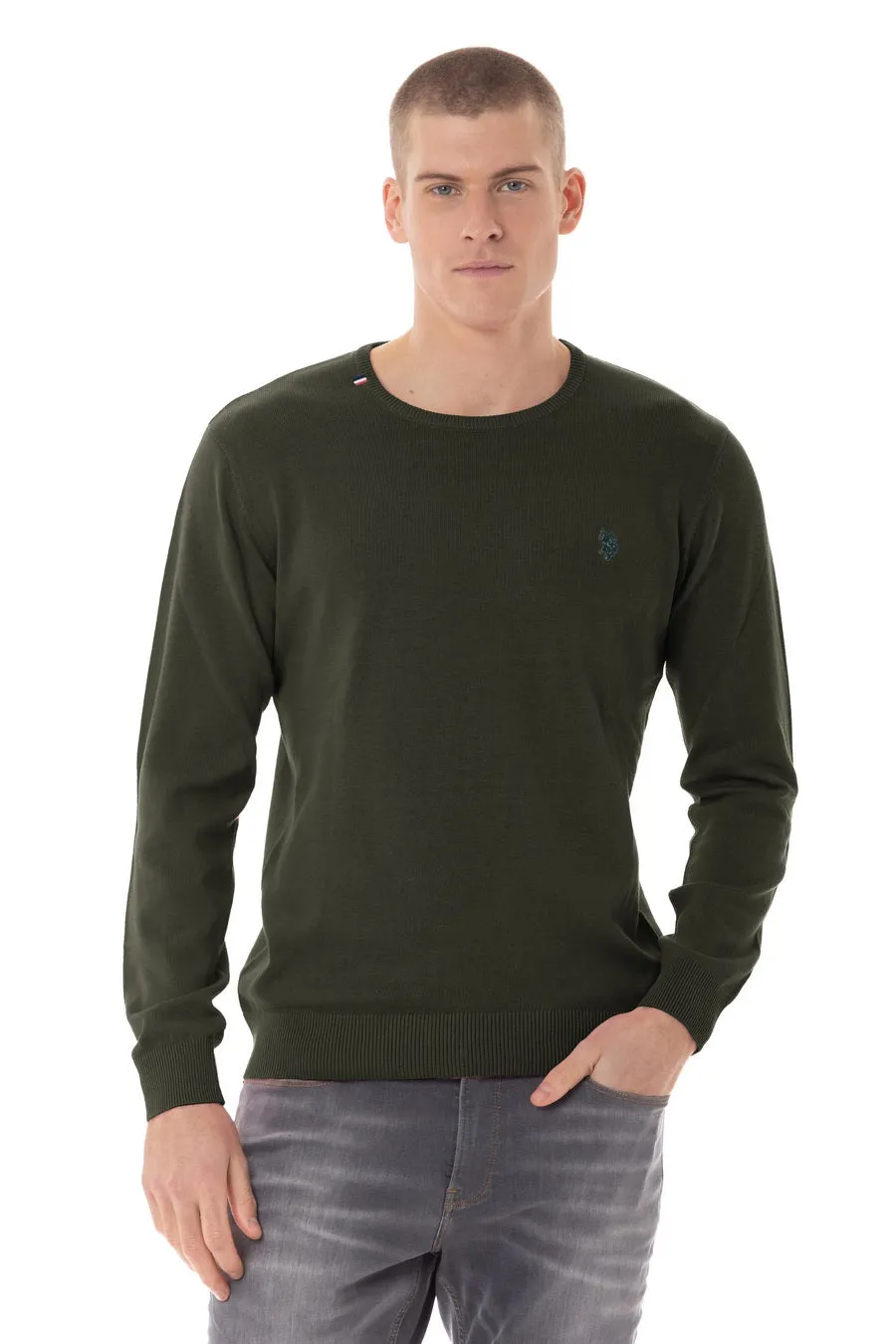 US POLO MENS ICON LOGO COTTON SWEATER
