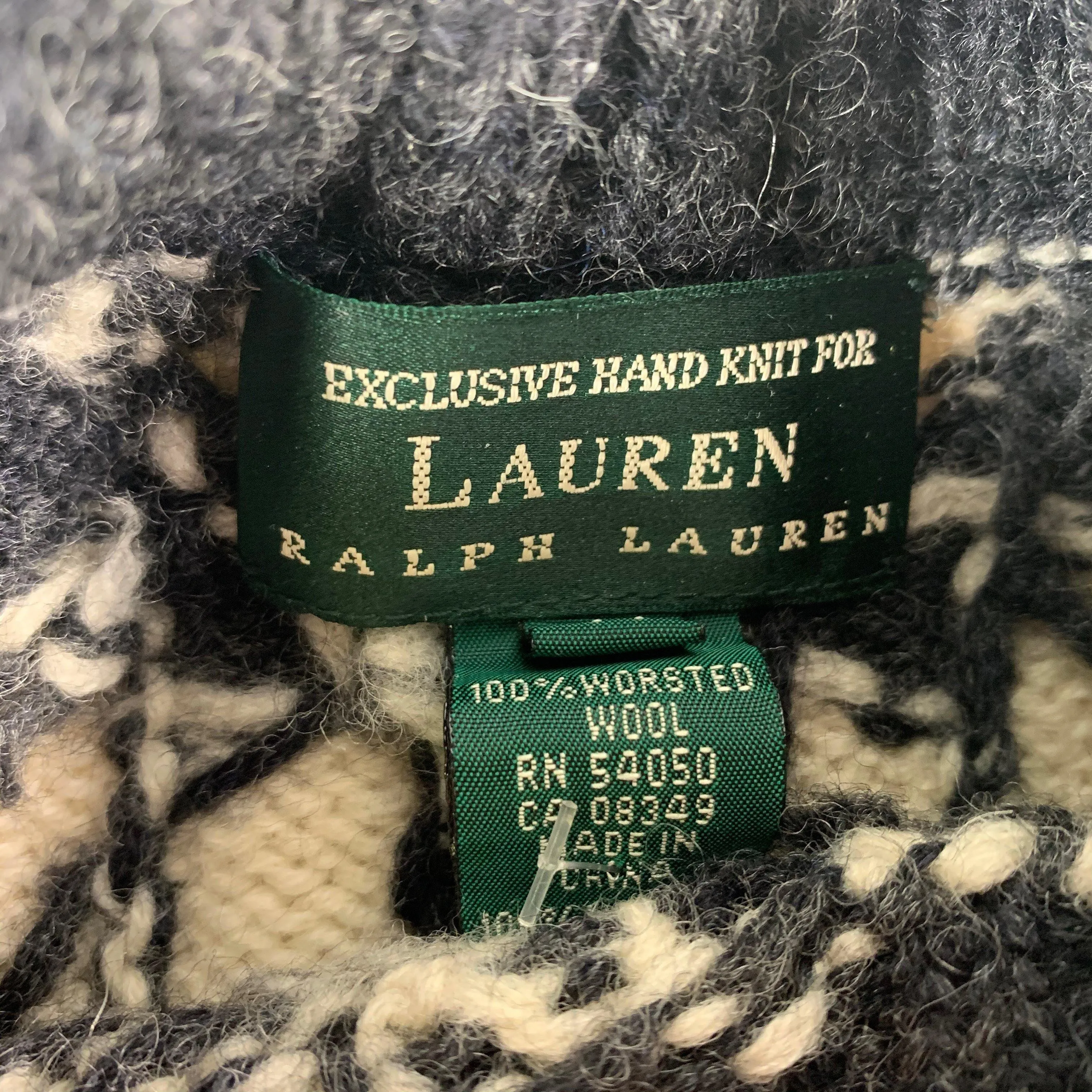 Vintage Lauren By Ralph Lauren "Luxe Holiday "Hand Knit Sweater