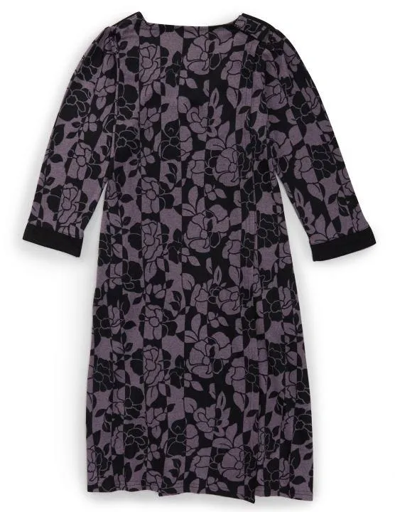 Women's Open Back Sweater Knit Dress Diamond Neckline - Clearance