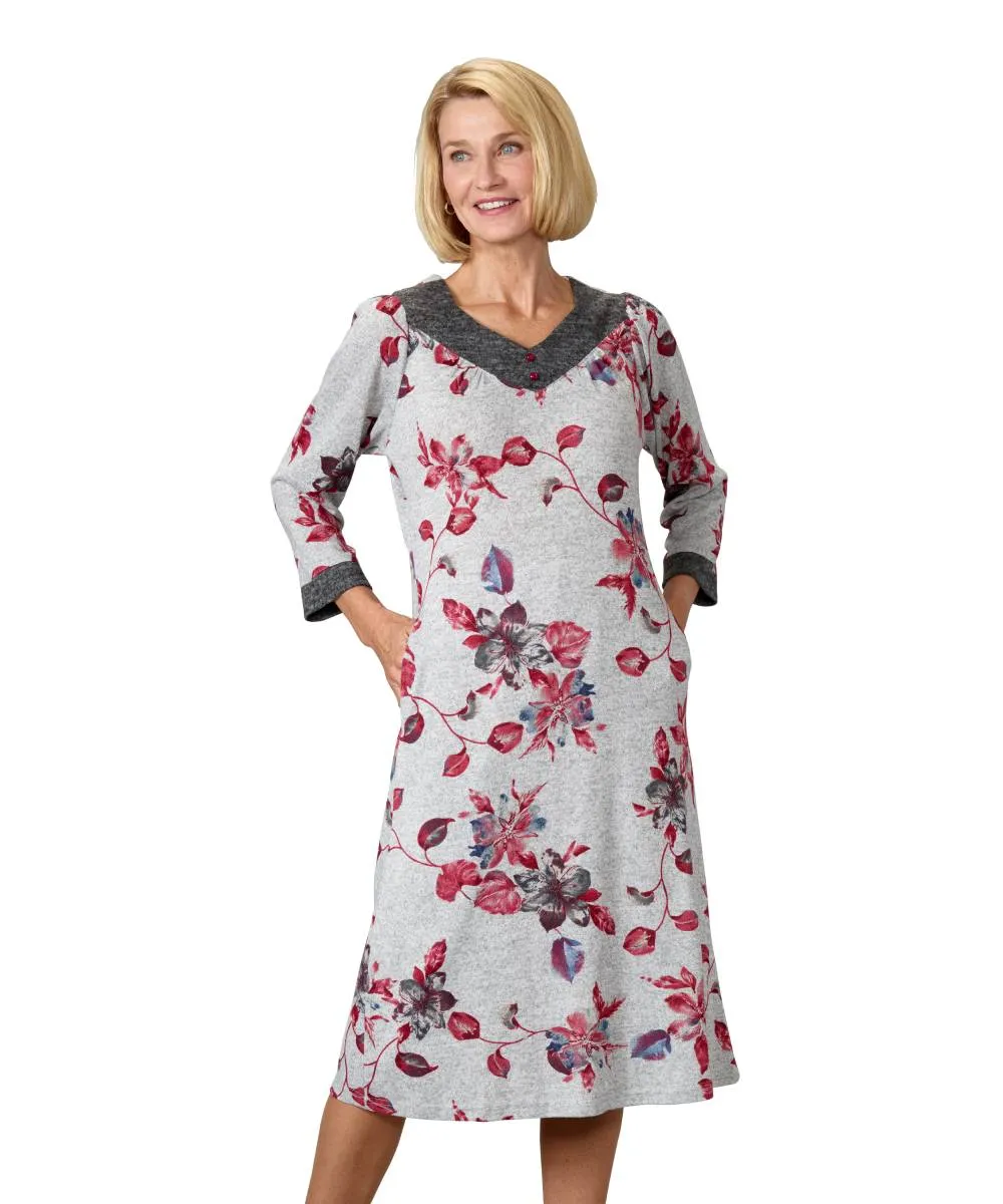 Women's Open Back Sweater Knit Dress Diamond Neckline - Clearance